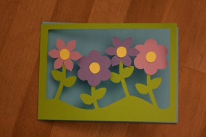 Bastelvorlage-Blumenkarte