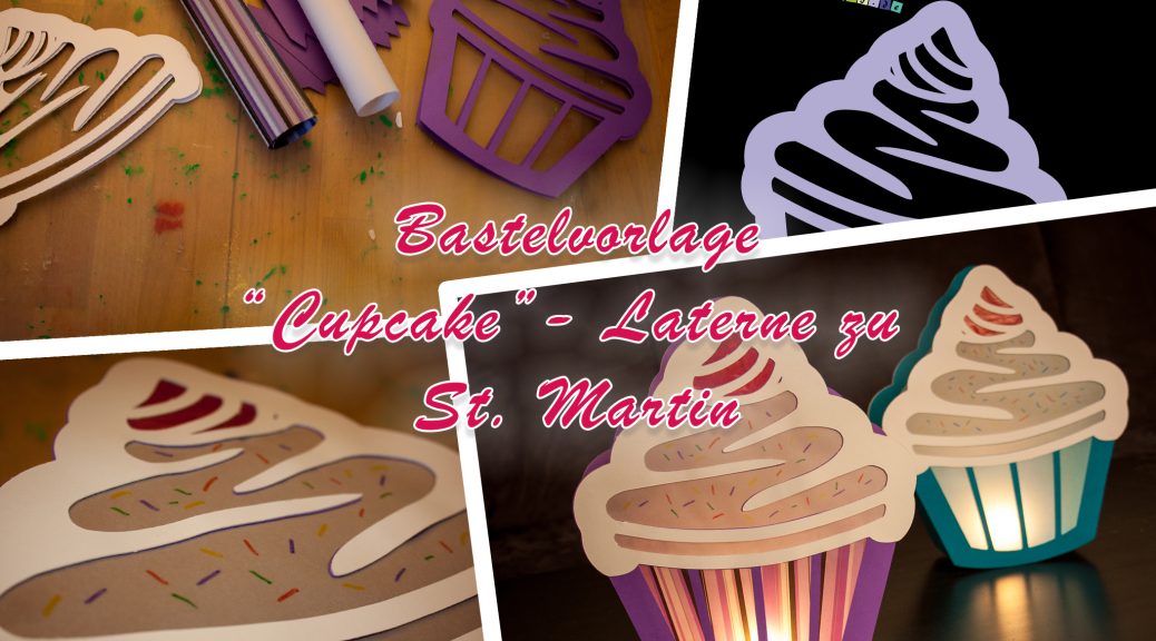 Bastelvorlage Cupcake Laterne zu St. Martin