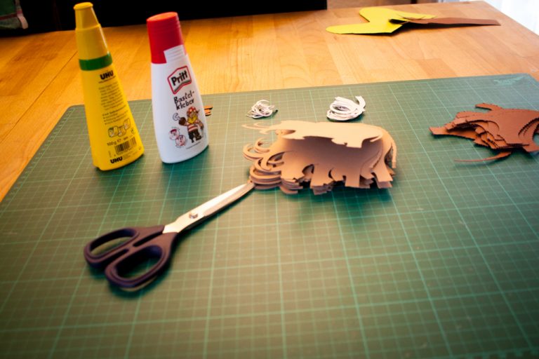 6 Einladungskarten Steinzeit Mammut – Bunt Bedruckt, 11x21 Cm, Aus Fester Pappe