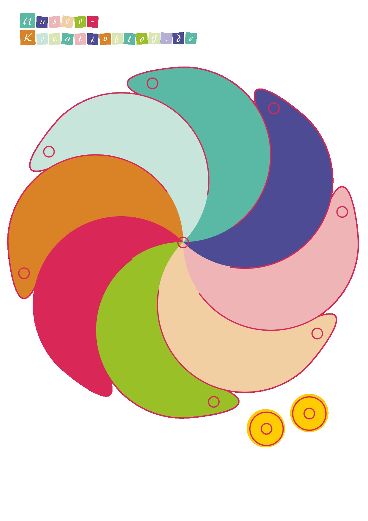 Bastelvorlage zum Windrad basteln | Unser Kreativblog